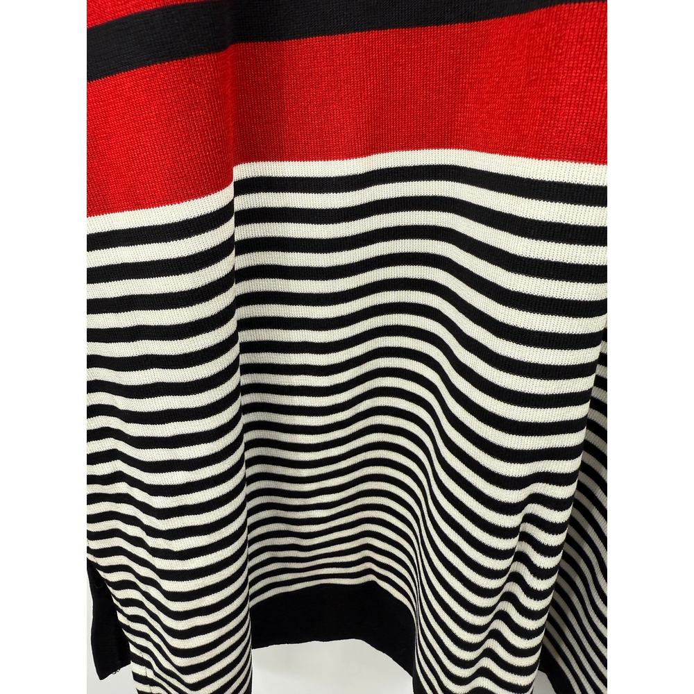 Misook‎ Sweater Womens Size Large Black Red Pullover Stripped Crewneck Knit - Picture 5 of 9